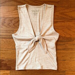 American Eagle Outfitters Cream Tie-Front Tank Top